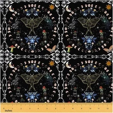Stellar Night Garden Fabric - Exquisite Butterfly & Moth Up