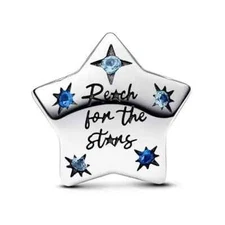 Authentic Pandora Sterling Silver Sparkling Star Charm 792974C0