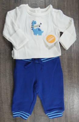 Baby Boy Clothes New Gymboree 0-3 Month 2pc Cozy Pals Dino Pals Outfit