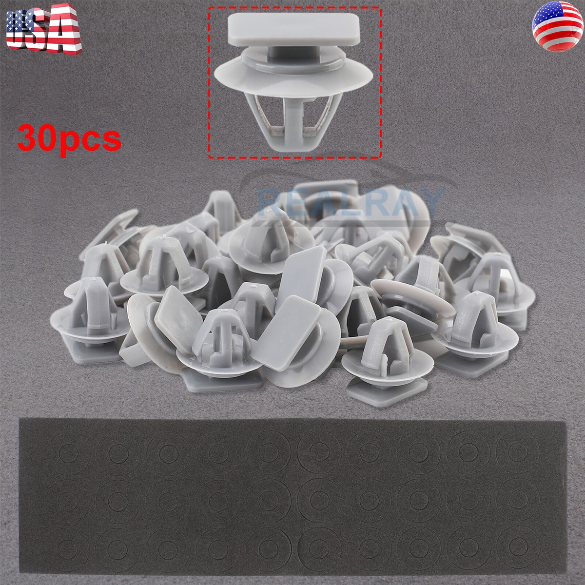 30 Pcs Front Door Lower Molding Clip With Sealer For Mazda CX-5