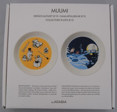 MOOMIN  COLLECTORS PLATE SET   OFFICE & WINTERNIGHT  UNUSED    FREE SHIPPING