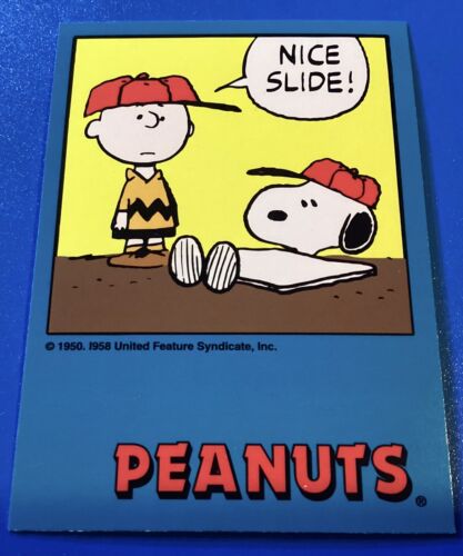 1992 Peanuts Prosports Classics Trading Card Series 1 #149 “Nice Slide” - Picture 1 of 2