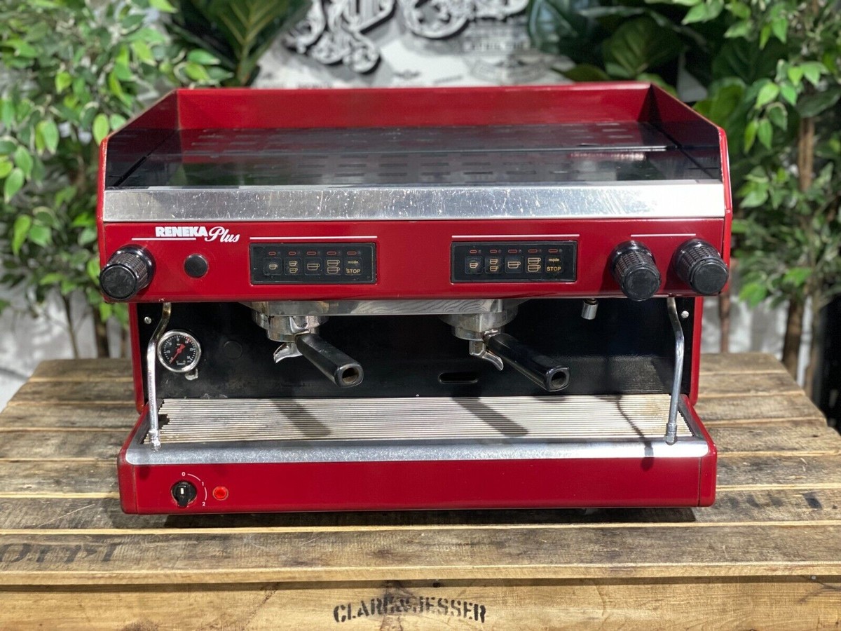RENEKA PLUS LOW CUP 2 GROUP RED ESPRESSO COFFEE MACHINE COMMERCIAL