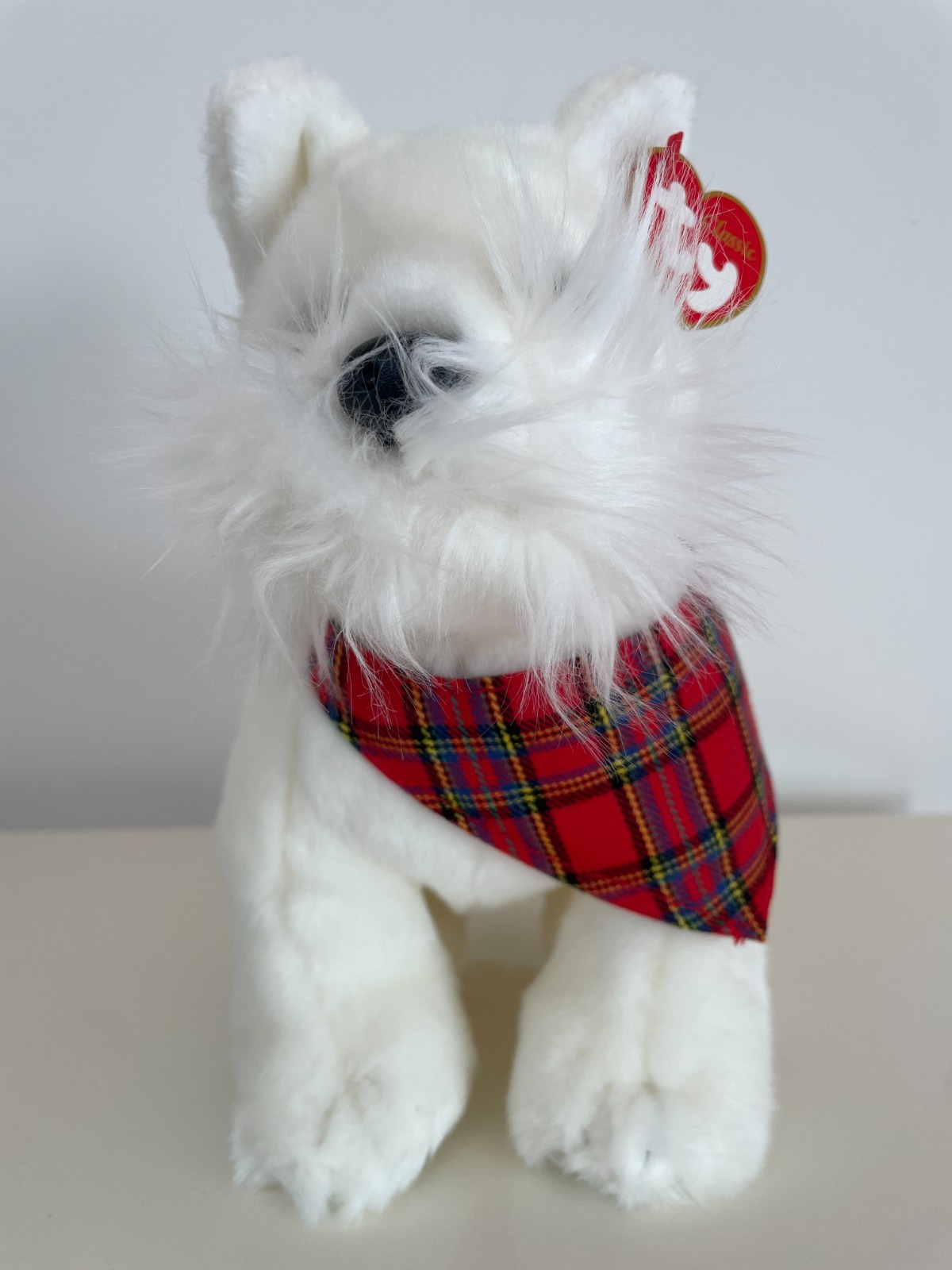 TY Classic Finlay White Terrier Dog 20053 10"" TALL ****NEW