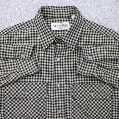 Gander Mountain Shirt Mens Large-Tall LT Yellow/Black Cotton Long Sleeve Button