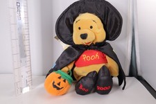 Disney Store Winnie The Pooh Halloween Witch Pumpkin 8" Bean Bag Mini Plush