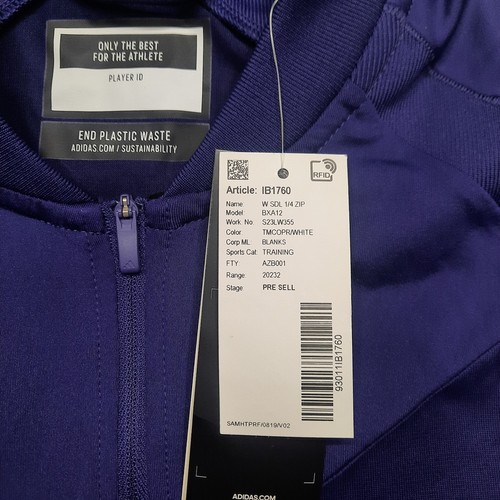 Adidas Sideline Pullover Damen Small 1/4 Zip Strickshirt Lila Kurzarm - Bild 4 von 10