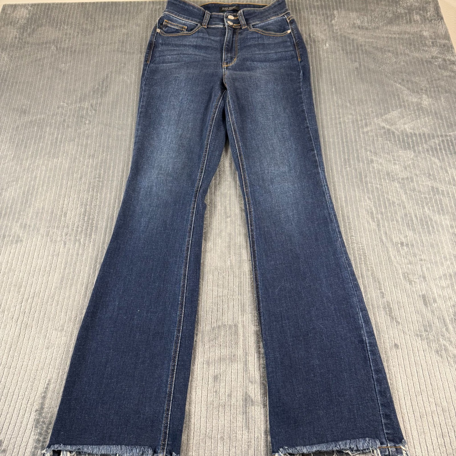 Judy Blue Womens Bootcut Flare Jeans 3/26 High Rise Raw Hem 