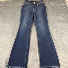 Judy Blue Womens Bootcut Flare Jeans 3/26 High Rise Raw Hem 