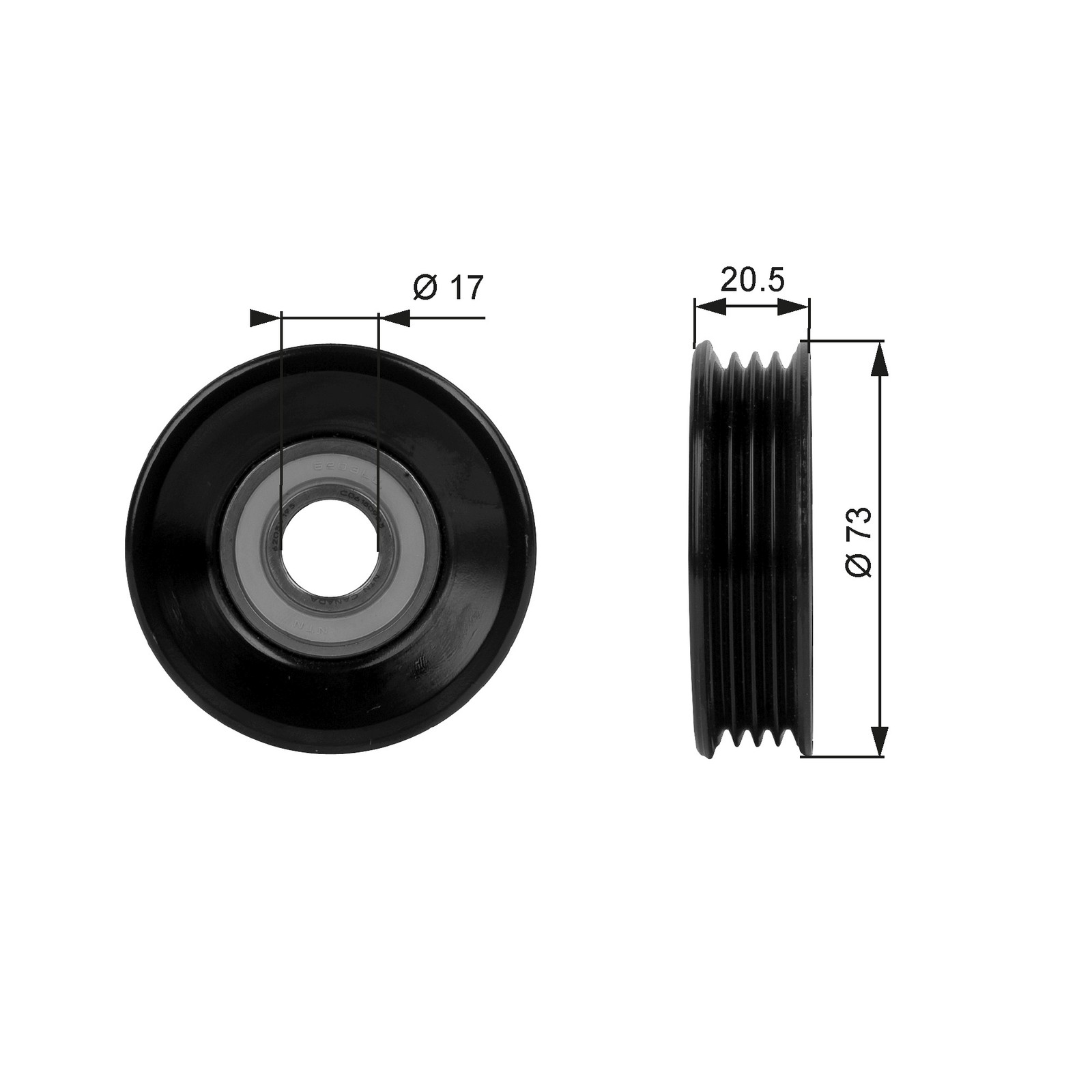 GATES-OE T38030 Tensioner Pulley, V-ribbed belt for HONDA,SUBARU