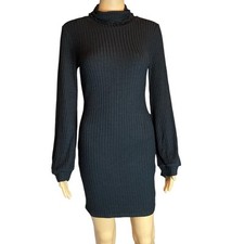 LBD Black Ribbed Dress Size Medium NWT