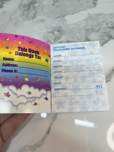 Lisa Frank Puppies & Castle Beach Mini Address Book Note Pad Vintage Rare Cover - Picture 2 of 4