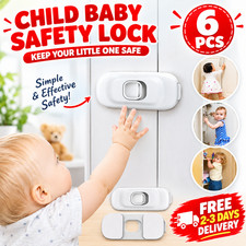 6 PACK CHILD BABY SAFETY LOCK CUPBOARD CABINET DRAWER FRIDGE TODDLER BABYPROOF
