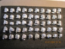 50 Vintage Handmade silverplate Spoon Rings mixed sizes LOT 18