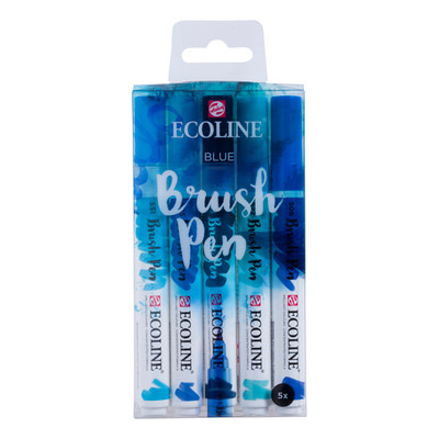 Ecoline Brush Pen Blau-Töne Set | 5 Farben