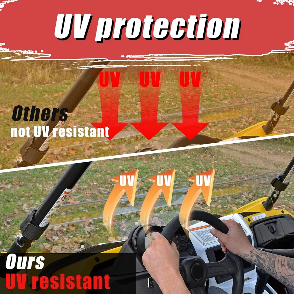 Half Windshield PMMA Hard Coated fit for Yamaha YXZ 2016-2018 - Image 3 of 4