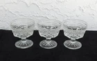 VINTAGE 1980s Anchor Hocking WEXFORD Cut Glass Dessert Dish Cup Bowl (Set of 3)
