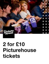 2 for &pound;10 PictureHouse Cinema Ticket Valid EVERYDAY - Read Description