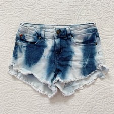 Hudson Jeans Girls' Raw Hem Bleached Denim Shorts Sz 12 