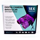 Vivitar 18x Digital Zoom Binocular w Night Vision Model VIVCVIR15-PUR - Purple