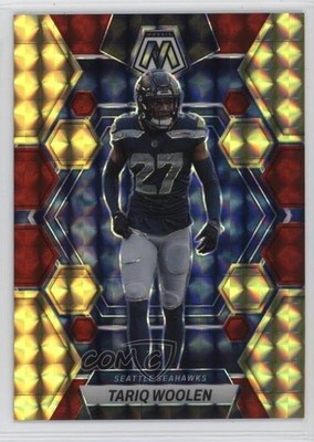 2023 Panini Mosaic Choice Fusion Red & Yellow Prizm 8/80 Tariq Woolen #223 0c2