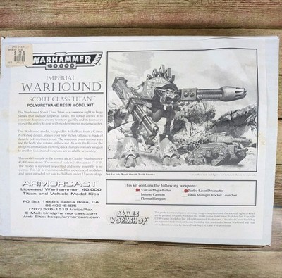 Warhammer 40K Warhound Scout Titan Armorcast Resin Model Kit 1989 Vintage GW
