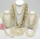 VINTAGE TO NOW FAUX PEARL BEAD NECKLACE LOT, FASHION/COSTUME JEWELRY LOT