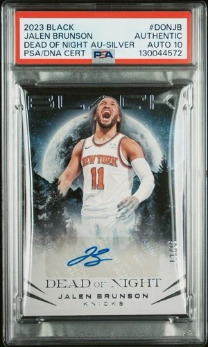 2023 BLACK JALEN BRUNSON/15 DEAD OF NIGHT AUTO SILVER POP 1 PSA AUTHENTIC