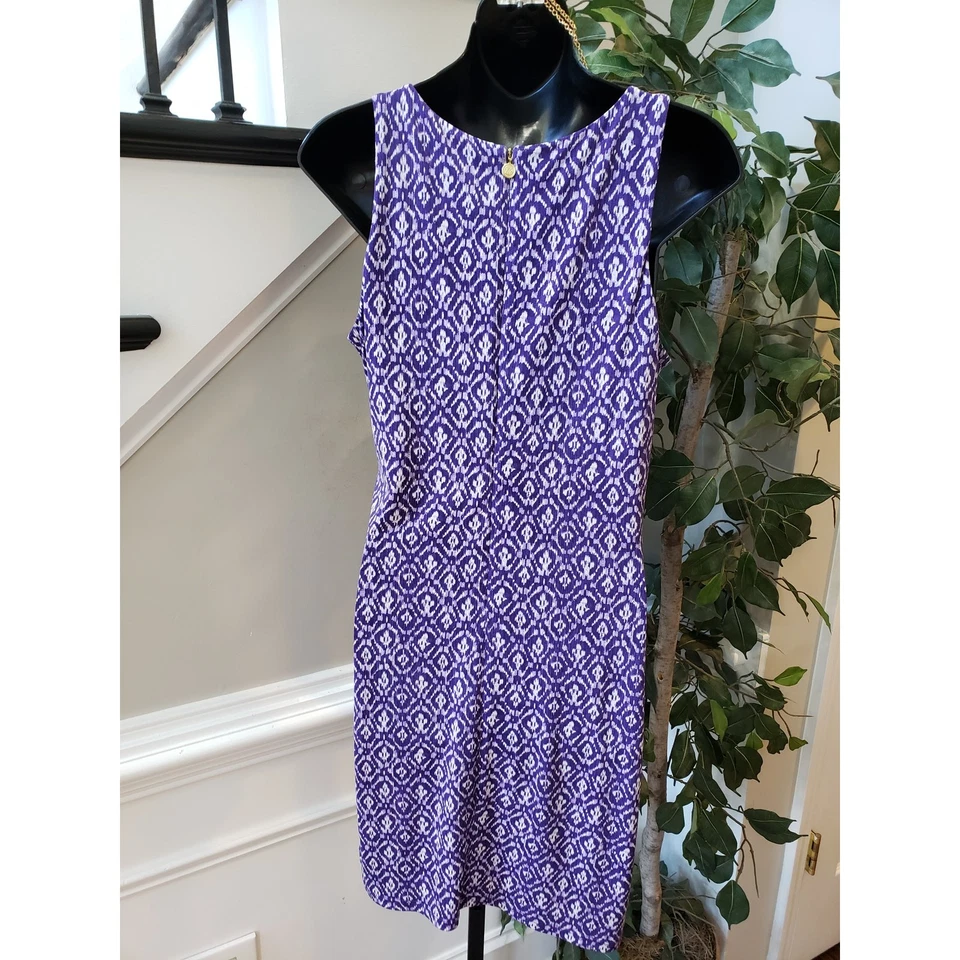 Michael Kors Sheath Dress Womens Small Purple Polyester Round Neck Back Zip - Image 4 of 4