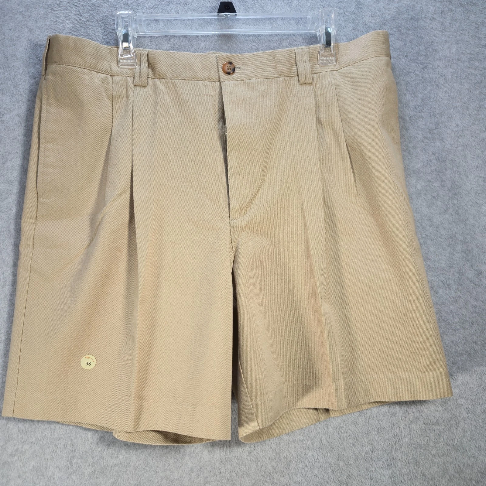 BOB TIMBERLAKE Mens Khaki Pleated Golf Casual Shorts Mens 38 Cotton NEW