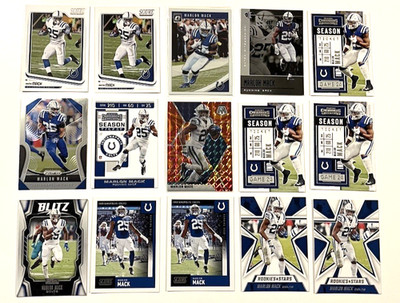Marlon Mack LOT (15) 2018-2020. Base Cards and ORANGE REACTIVE Prizm. Colts RB