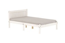 Rio Wooden Stylish Bedroom Bed Frame  4ft Small Double – Solid Pine, White Wash