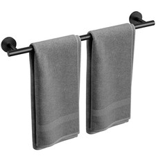 Matte Black Towel Bar, 24 Inch Bathroom Towel Rack Total Length 26-Inch , To