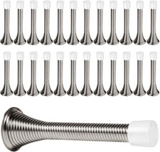 KISEER 12 Pack Spring Door Stops 3 1/4 Inch Flexible 12 Pack, Satin Nickel