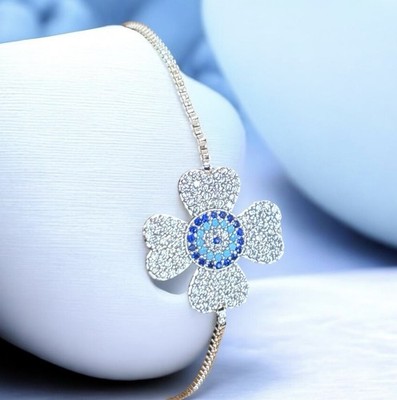 Blumen Zirkonia Armband Versilberte Edelstahl,Silber Luxus Schmuck Neu