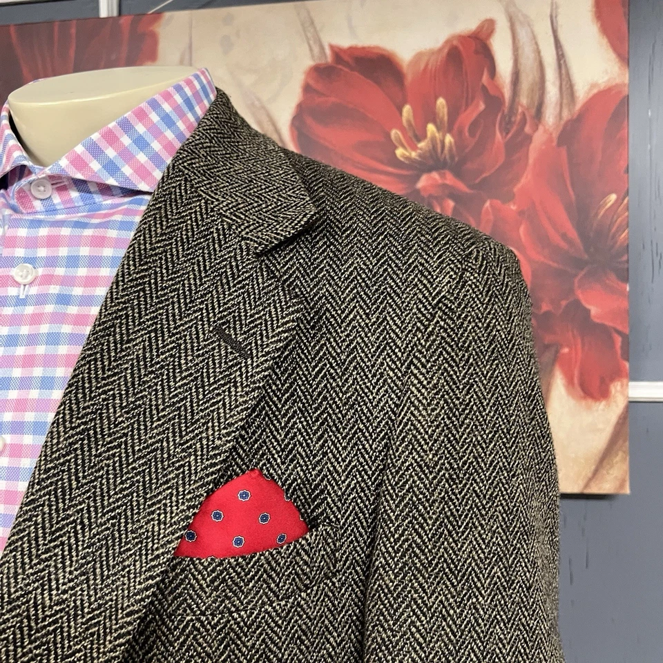 Abrigo deportivo vintage Nordstrom 👉Alterado👈 tweed para hombre 42R marrón verdoso Foto 4 de 4