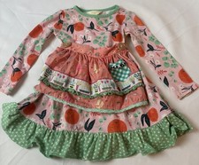 Matilda Jane Joanna Gaines Sz 2 Sweet Clementine Orange Apron Dress Garden Plant
