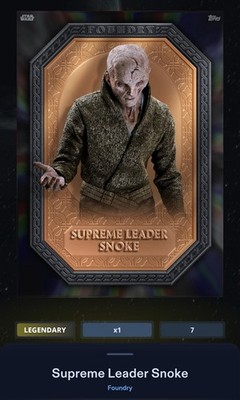 Supreme Leader Snoke Black Refractor 10cc Bronze - Star Wars Card Trader Foundry