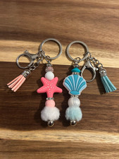 Handmade Starfish Shell Keychain Purse Charm Backpack Buddy Keychain Zipper