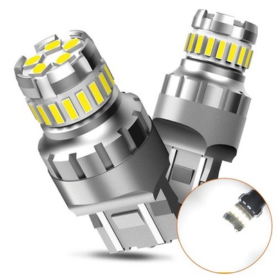 2X 7440 7443 W21W White T20 ERROR CANBUS FREE LED Stop Brake Tail Light Bulbs EV
