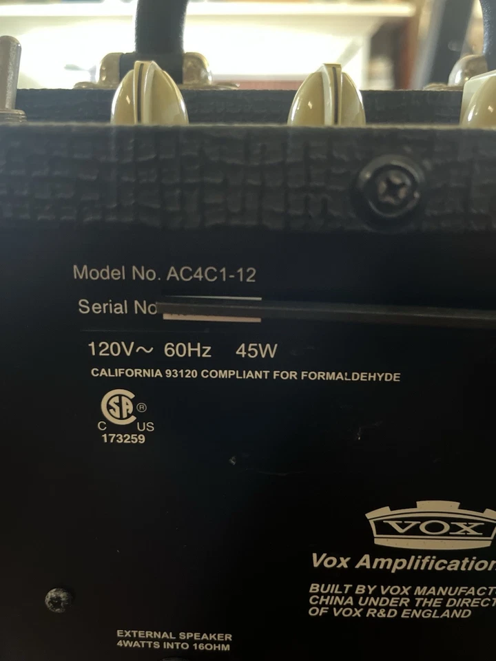 Amplificador de guitarra Vox AC4C1-12 4 vatios 1x12" Foto 4 de 4