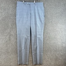 NWT Michael Kors Men's Pants Size 33X32 Blue Plaid Classic Fit Mid Rise Straight