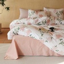 MKXI Flower Duvet Cover Girl Duvet Cover Full Pink Lilac Floral White Print B...