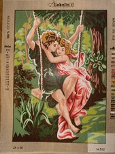 Printed needlepoint canvas 45x60cm Canvas Only Gobelin L On The Swing