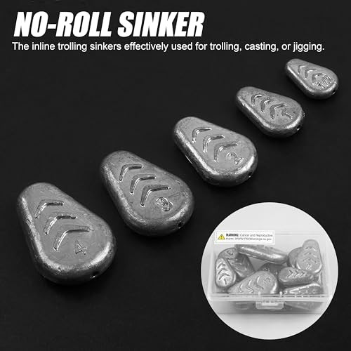 No Roll Sinkers Fishing Weights,Inline Flat Sinkers No Snag Slip