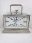 McLaughlin & Scott Rectangular Mantle Clock Silver Metal Steampunk (H12)