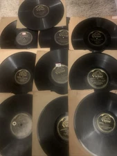 Lot of 10 Various 78 rpm RCA Victor Bat Wing Label (Black Label Only, V thru G+)