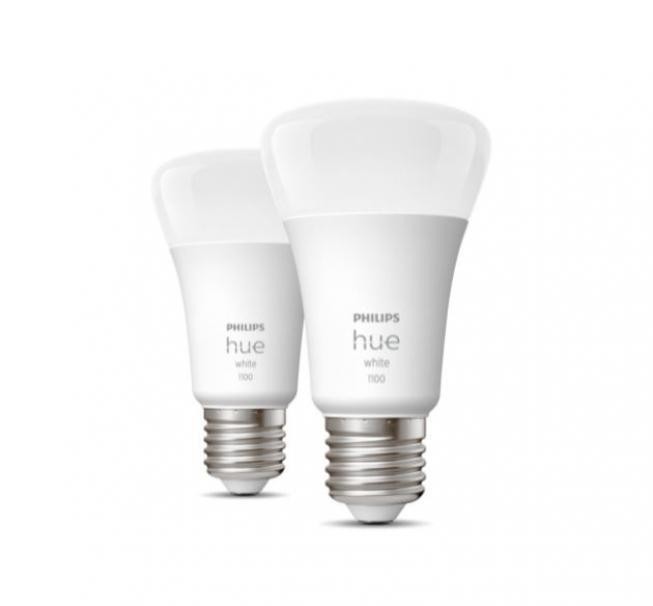 Philips Hue White E27 Duo Pack 1100lm - Luce Calda per il Tuo Relax