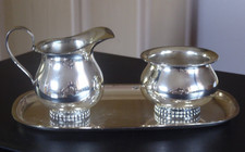 Wilkens - Zucker-Milch-Set -  Silber 835  - mit Tablett - Mod. Nr. 8211