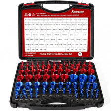 82Pcs Thread Checker, Nut and Bolt Thread Checker, 38 Inch & 44 Metric Box Set T